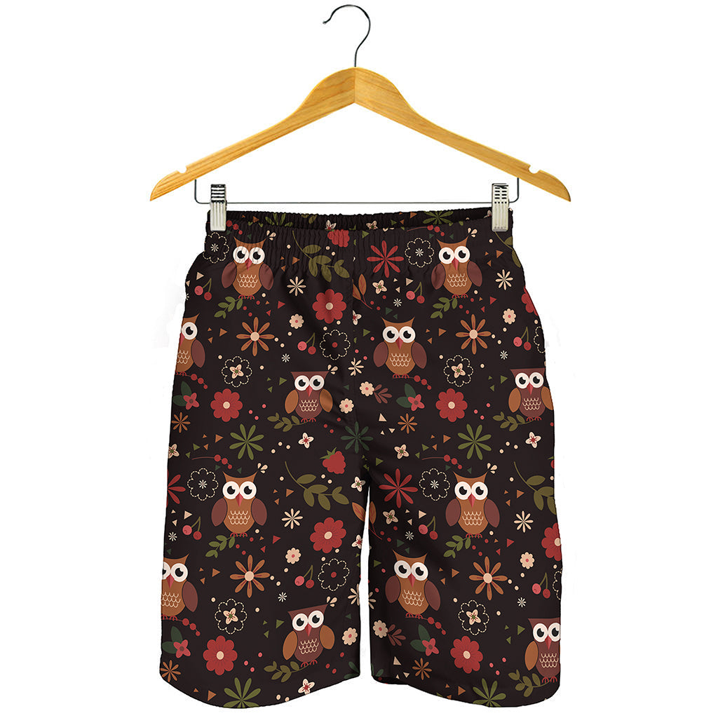 Cute Owl Print Men's Shorts