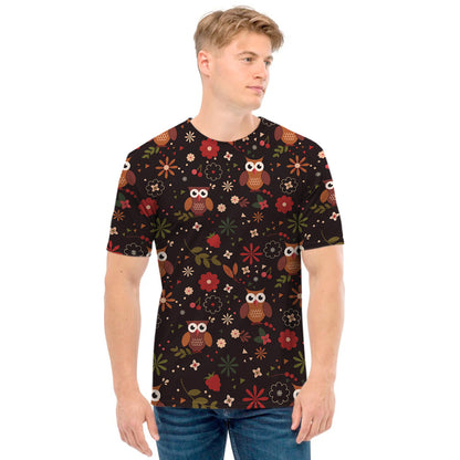 Cute Owl Print Men's T-Shirt