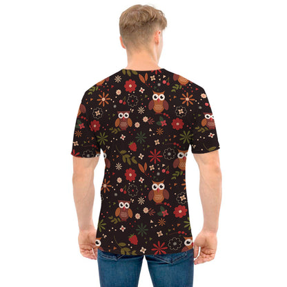 Cute Owl Print Men's T-Shirt