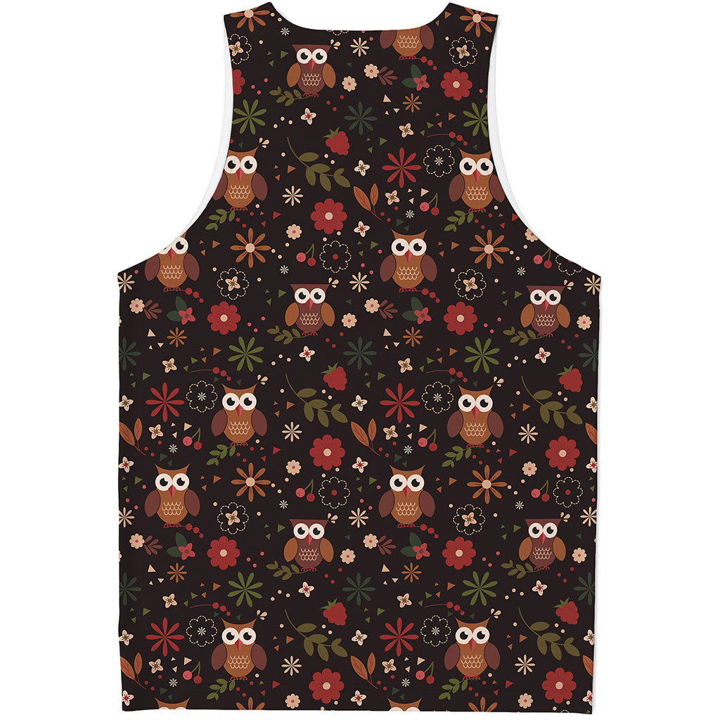 Cute Owl Print Men's Tank Top