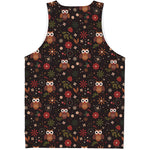 Cute Owl Print Men's Tank Top