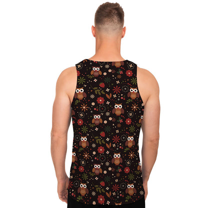 Cute Owl Print Men's Tank Top