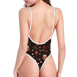 Cute Owl Print One Piece High Cut Swimsuit