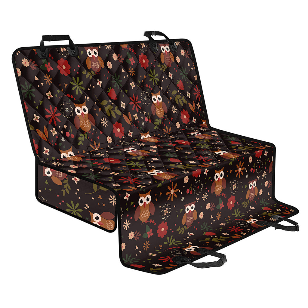 Cute Owl Print Pet Car Back Seat Cover