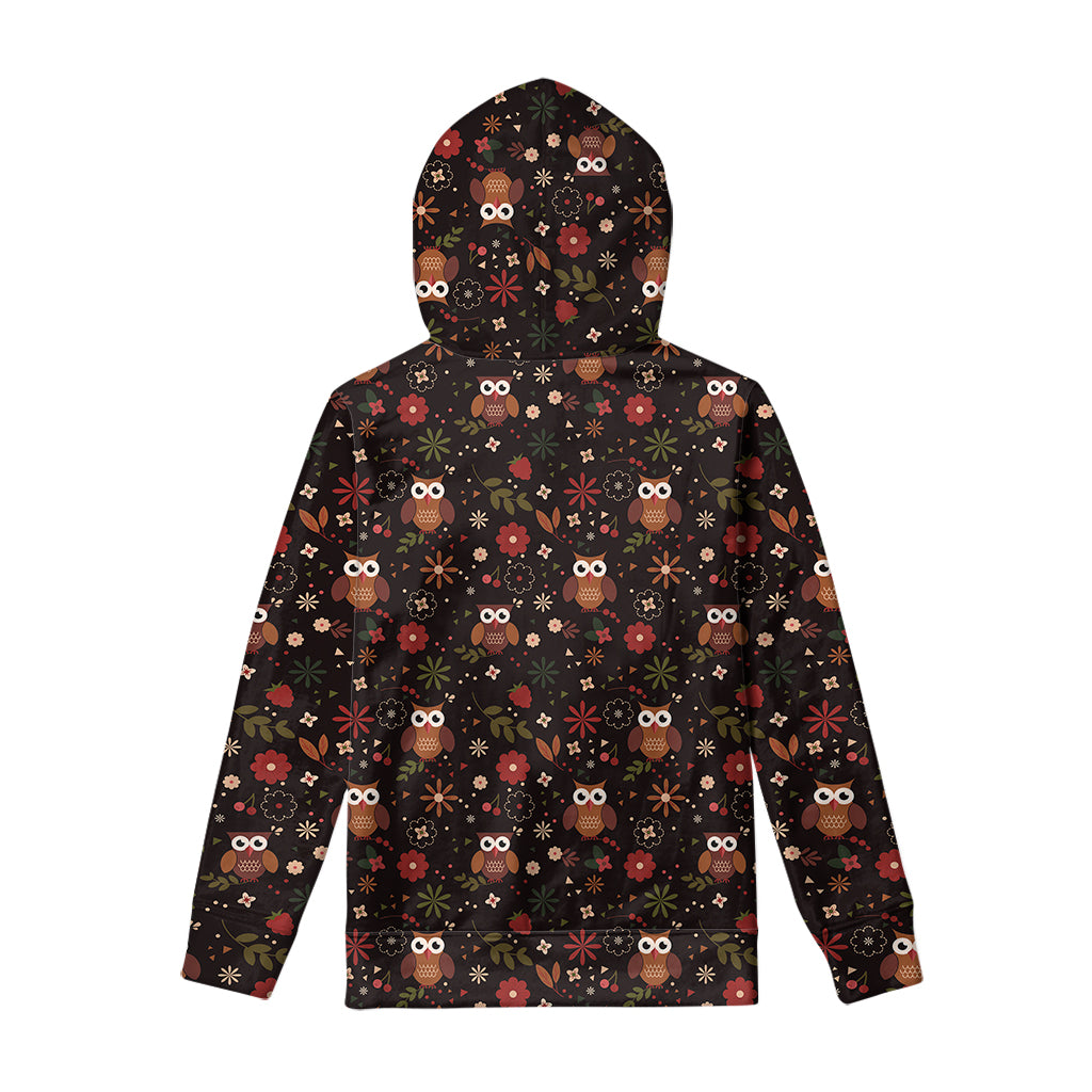 Cute Owl Print Pullover Hoodie