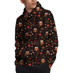 Cute Owl Print Pullover Hoodie