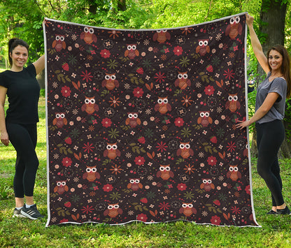 Cute Owl Print Quilt