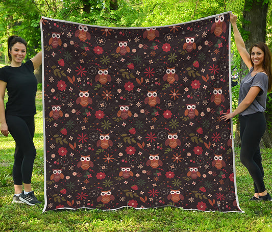 Cute Owl Print Quilt