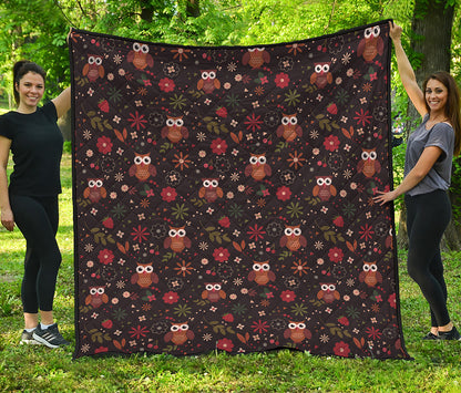 Cute Owl Print Quilt