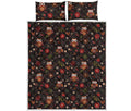 Cute Owl Print Quilt Bed Set