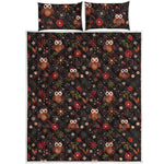 Cute Owl Print Quilt Bed Set