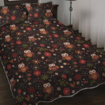 Cute Owl Print Quilt Bed Set