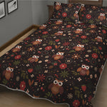 Cute Owl Print Quilt Bed Set