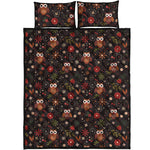 Cute Owl Print Quilt Bed Set