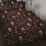 Cute Owl Print Quilt Bed Set