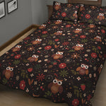 Cute Owl Print Quilt Bed Set