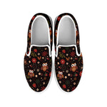 Cute Owl Print White Slip On Shoes