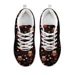 Cute Owl Print White Sneakers