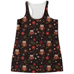 Cute Owl Print Women's Racerback Tank Top