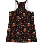 Cute Owl Print Women's Racerback Tank Top