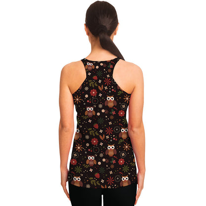 Cute Owl Print Women's Racerback Tank Top