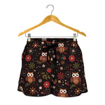 Cute Owl Print Women's Shorts