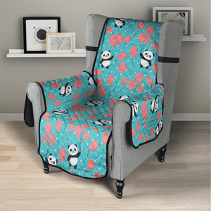 Cute Panda And Balloon Pattern Print Armchair Protector