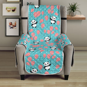 Cute Panda And Balloon Pattern Print Armchair Protector