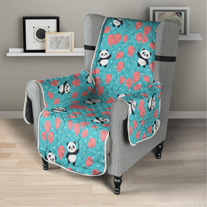 Cute Panda And Balloon Pattern Print Armchair Protector