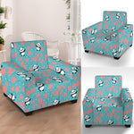 Cute Panda And Balloon Pattern Print Armchair Slipcover