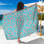 Cute Panda And Balloon Pattern Print Beach Sarong Wrap
