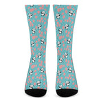 Cute Panda And Balloon Pattern Print Crew Socks