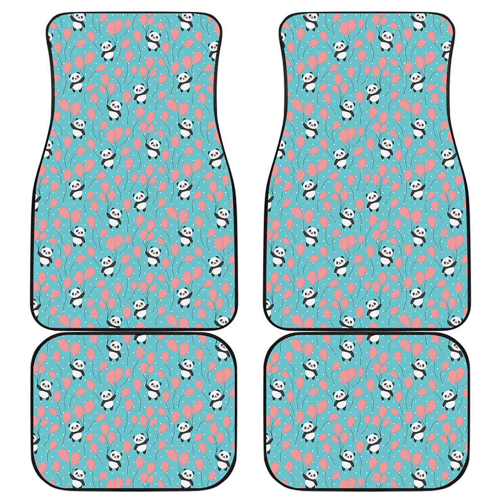 Cute Panda And Balloon Pattern Print Front and Back Car Floor Mats