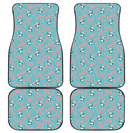 Cute Panda And Balloon Pattern Print Front and Back Car Floor Mats
