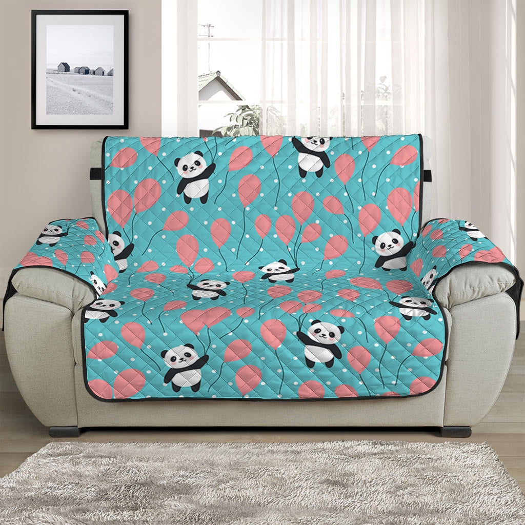 Cute Panda And Balloon Pattern Print Half Sofa Protector