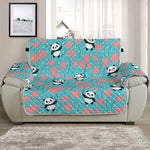 Cute Panda And Balloon Pattern Print Half Sofa Protector