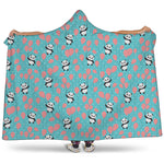 Cute Panda And Balloon Pattern Print Hooded Blanket