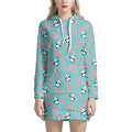 Cute Panda And Balloon Pattern Print Pullover Hoodie Dress