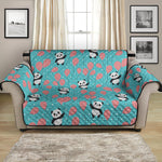 Cute Panda And Balloon Pattern Print Loveseat Protector