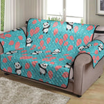 Cute Panda And Balloon Pattern Print Loveseat Protector