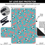 Cute Panda And Balloon Pattern Print Loveseat Protector