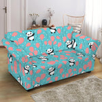 Cute Panda And Balloon Pattern Print Loveseat Slipcover