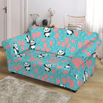 Cute Panda And Balloon Pattern Print Loveseat Slipcover