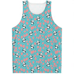 Cute Panda And Balloon Pattern Print Men's Tank Top