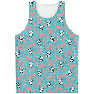 Cute Panda And Balloon Pattern Print Men's Tank Top