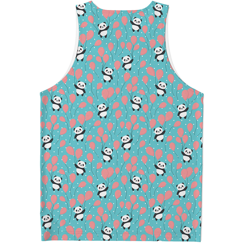 Cute Panda And Balloon Pattern Print Men's Tank Top