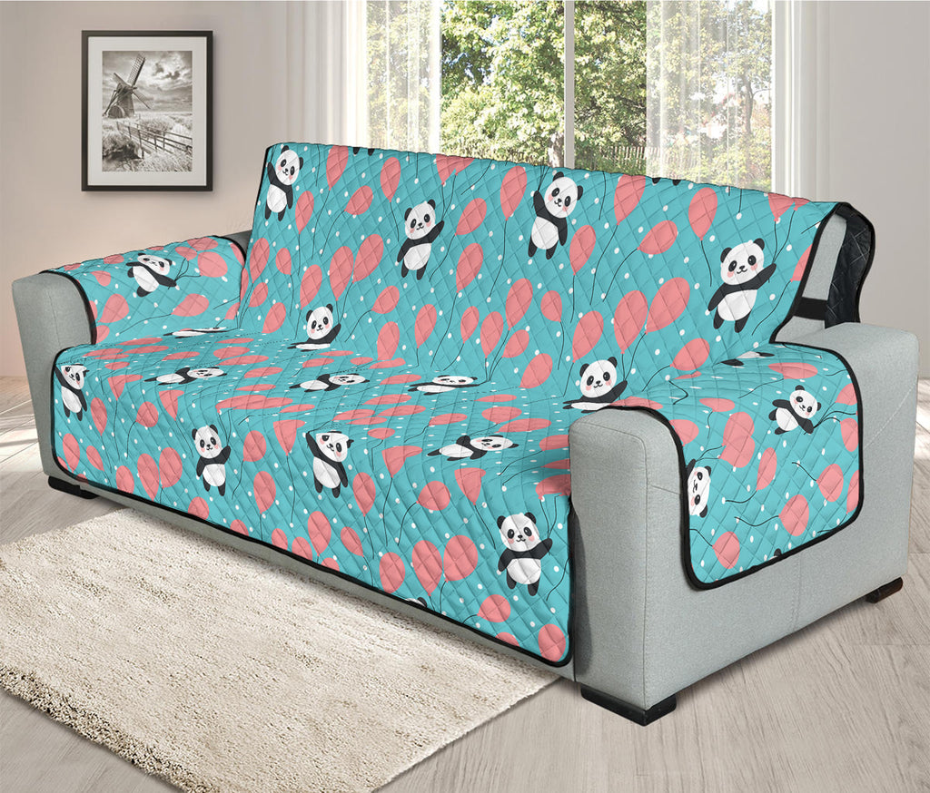 Cute Panda And Balloon Pattern Print Oversized Sofa Protector