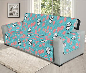 Cute Panda And Balloon Pattern Print Oversized Sofa Protector