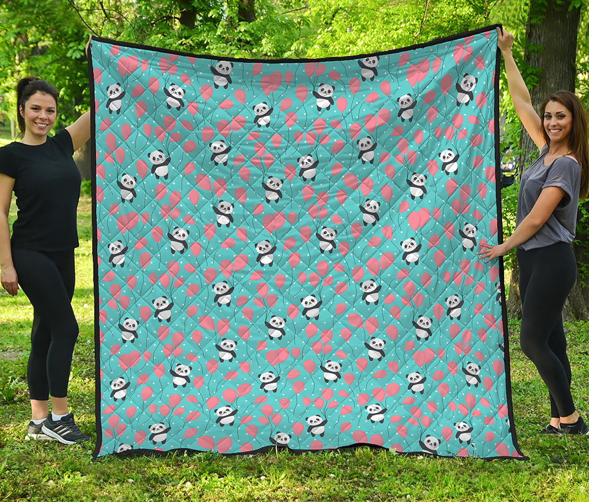 Cute Panda And Balloon Pattern Print Quilt
