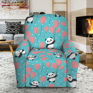 Cute Panda And Balloon Pattern Print Recliner Slipcover